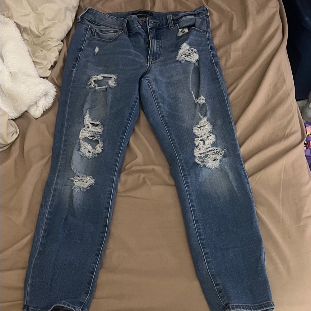 Aeropostale Blue Distressed Skinny Jeans